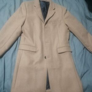 Men's Tan Peacoat By J.Crew